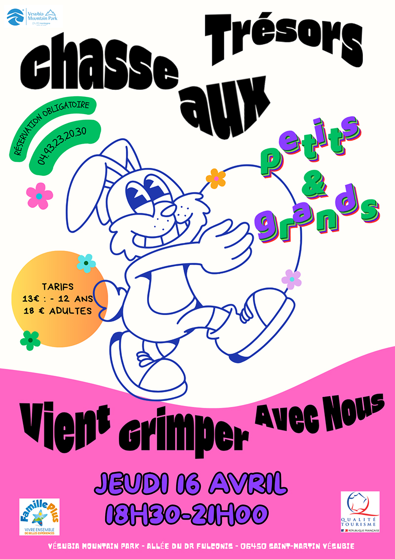 Affiche événement chasse aux œufs rétro bicolore 1