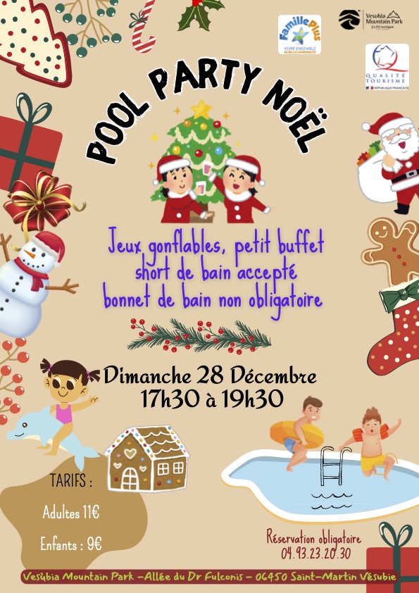 Affiche pool party vacances NOEL